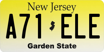 NJ license plate A71ELE
