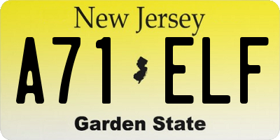 NJ license plate A71ELF