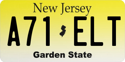 NJ license plate A71ELT