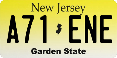 NJ license plate A71ENE
