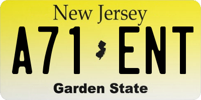 NJ license plate A71ENT