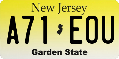 NJ license plate A71EOU