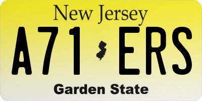 NJ license plate A71ERS