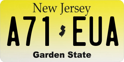 NJ license plate A71EUA
