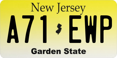 NJ license plate A71EWP
