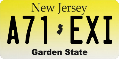 NJ license plate A71EXI
