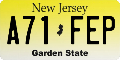 NJ license plate A71FEP