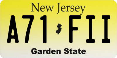 NJ license plate A71FII