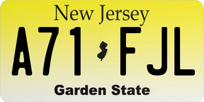 NJ license plate A71FJL