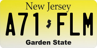 NJ license plate A71FLM