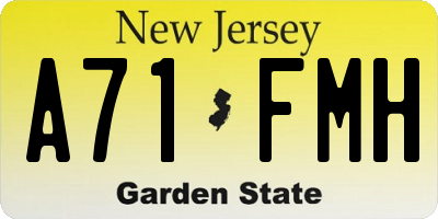 NJ license plate A71FMH
