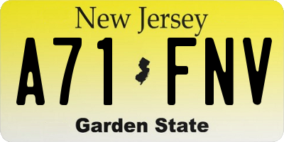 NJ license plate A71FNV