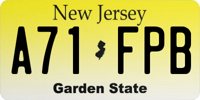 NJ license plate A71FPB