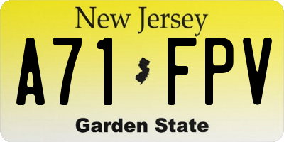 NJ license plate A71FPV