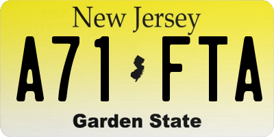 NJ license plate A71FTA