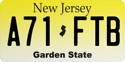 NJ license plate A71FTB