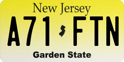 NJ license plate A71FTN