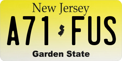 NJ license plate A71FUS
