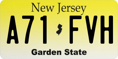 NJ license plate A71FVH