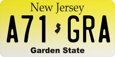 NJ license plate A71GRA