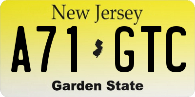 NJ license plate A71GTC