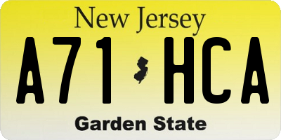 NJ license plate A71HCA