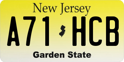 NJ license plate A71HCB