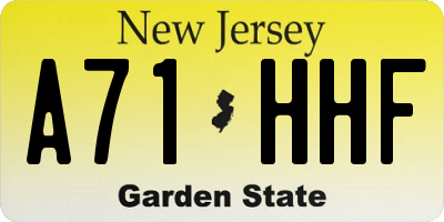 NJ license plate A71HHF