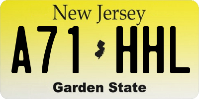 NJ license plate A71HHL