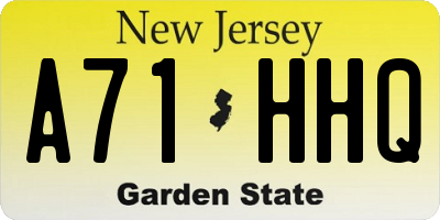 NJ license plate A71HHQ