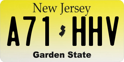 NJ license plate A71HHV
