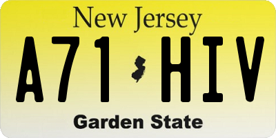 NJ license plate A71HIV