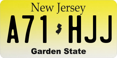 NJ license plate A71HJJ