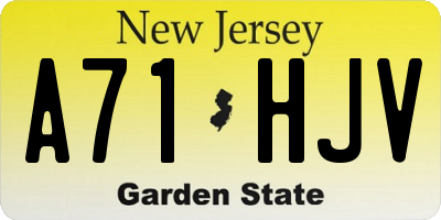 NJ license plate A71HJV