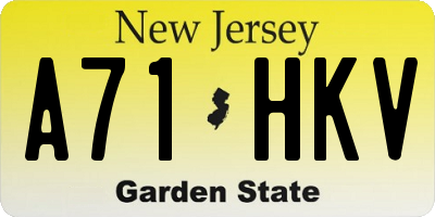 NJ license plate A71HKV