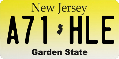 NJ license plate A71HLE