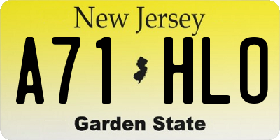 NJ license plate A71HLO