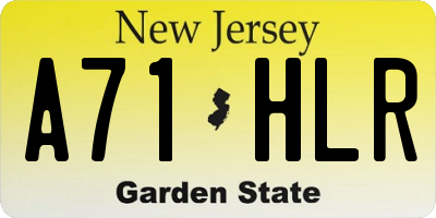 NJ license plate A71HLR