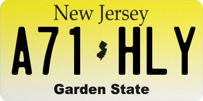 NJ license plate A71HLY