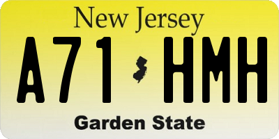 NJ license plate A71HMH