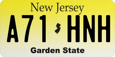 NJ license plate A71HNH