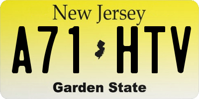 NJ license plate A71HTV