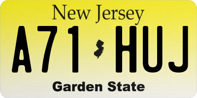 NJ license plate A71HUJ