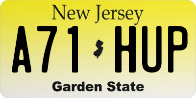NJ license plate A71HUP