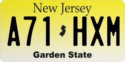 NJ license plate A71HXM