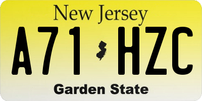 NJ license plate A71HZC