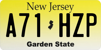 NJ license plate A71HZP