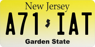 NJ license plate A71IAT