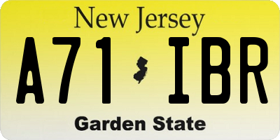 NJ license plate A71IBR