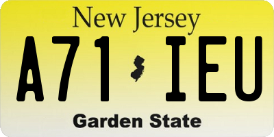 NJ license plate A71IEU